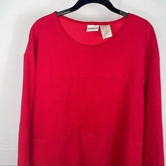 Bobbie Brooks Tunic Long Sleeve Crewneck Pullover High Low Hem 3 Tiered Shirt - Picture 2 of 9